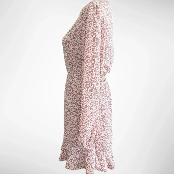 LULU’S Blooming Darlin' Mauve Floral Print Ruffled Mini Dress Small‎ | EUC - Picture 7 of 9